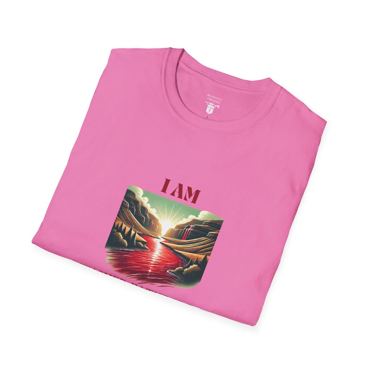 I AM Washed In The Blood - 1 JOHN 1:7 - River-Red - Unisex Softstyle T-Shirt - Image 42