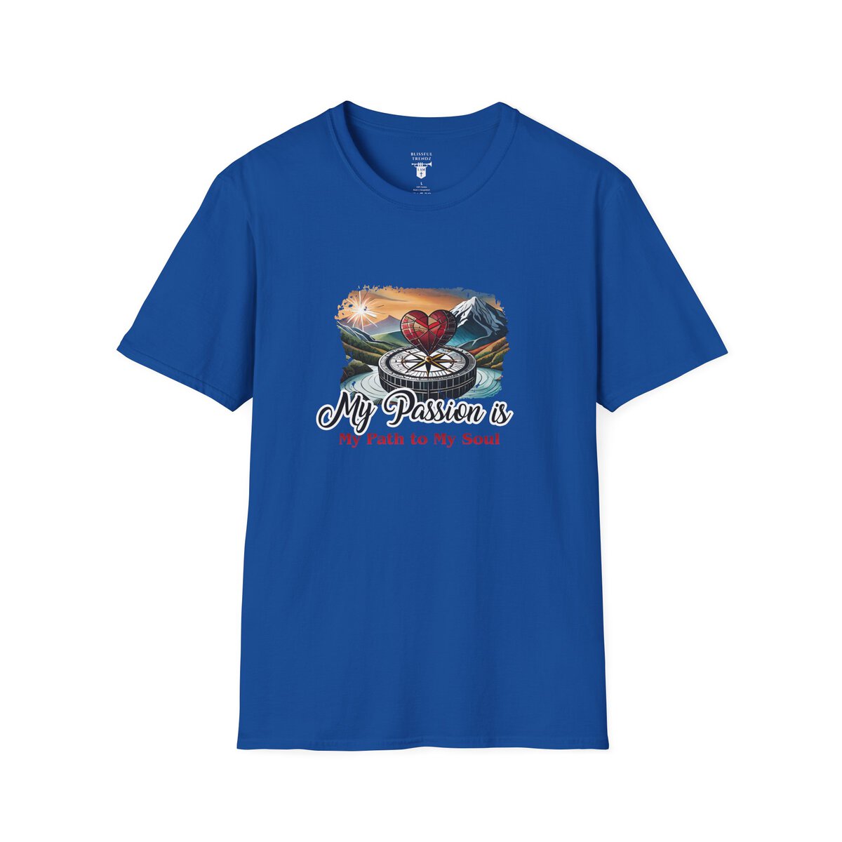 My Passion is My Path to My Soul - Compass with Heart - Unisex Softstyle T-Shirt - Image 34