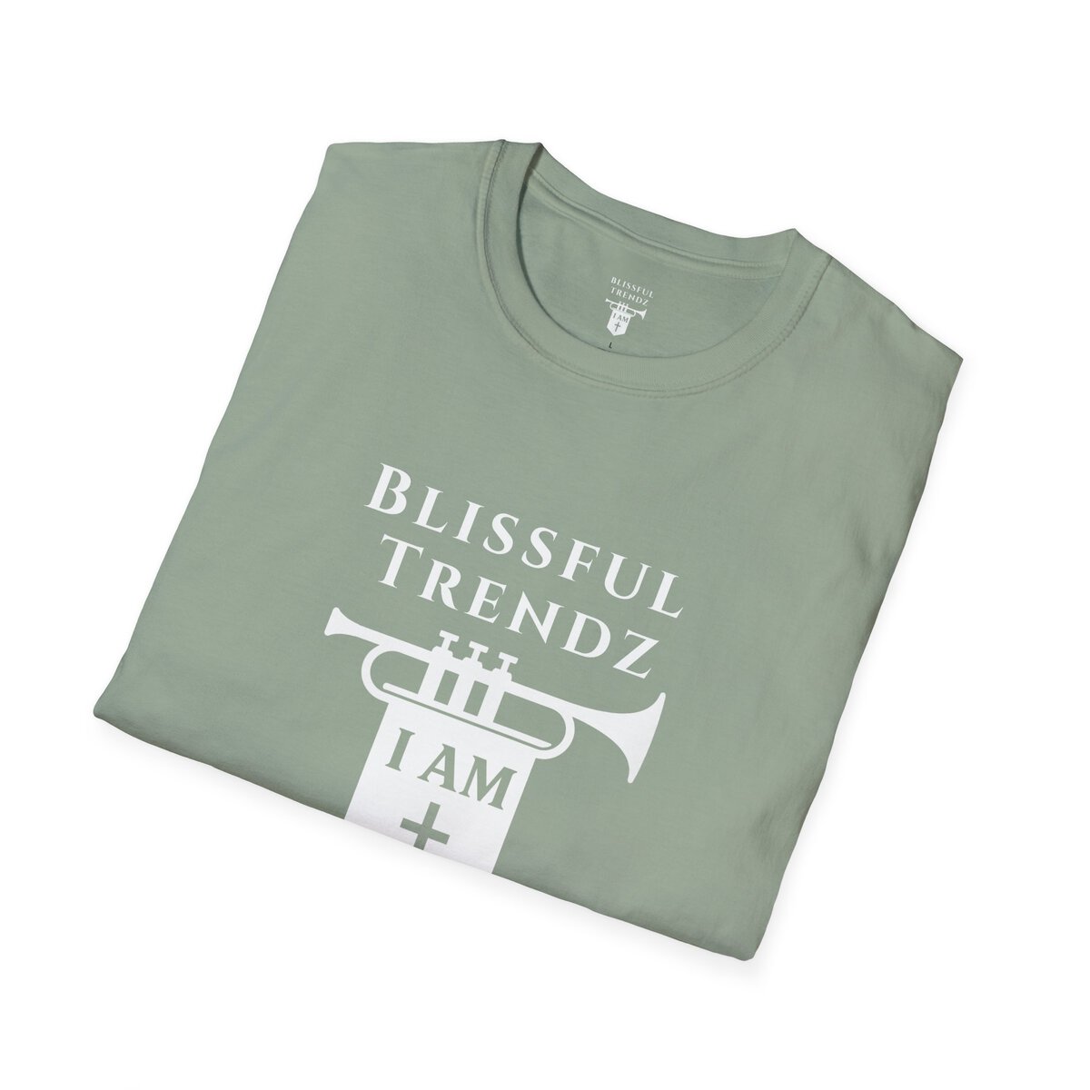 Blissful Trendz - I AM - Banners For The Battle - Raised For The Nations - WHT - Unisex Softstyle T-Shirt - Image 15