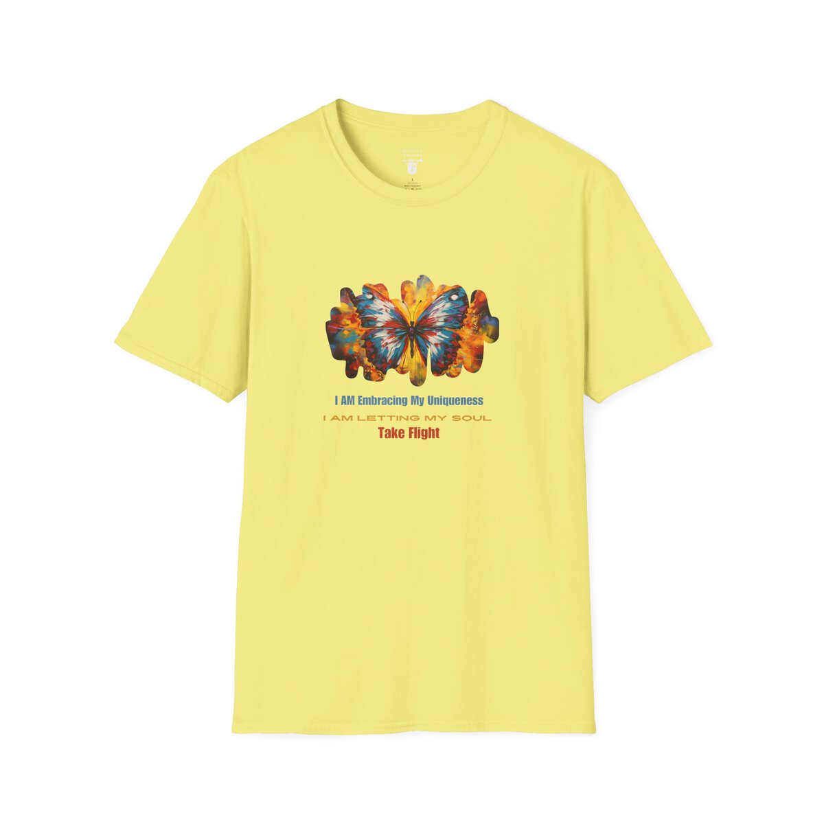 I AM Embracing My Uniqueness - I AM Letting My Soul Take Flight - Butterfly - Unisex Softstyle T-Shirt - Image 16