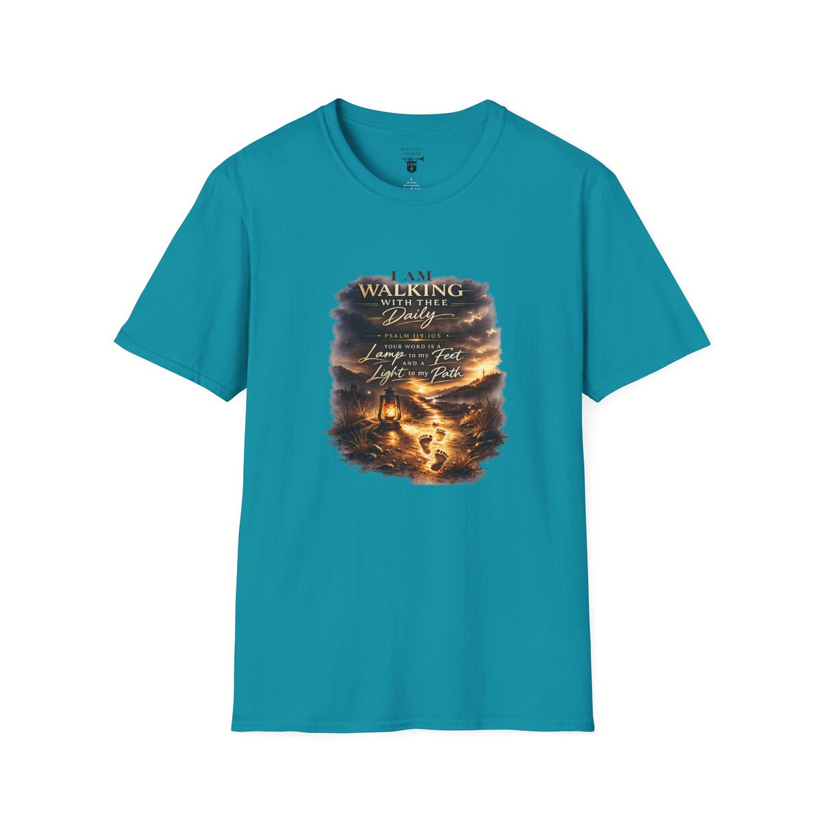 I AM WALKING WITH THEE DAILY - PSALM 119:105 - SCRIPTURE - Unisex Softstyle T-Shirt - Image 25