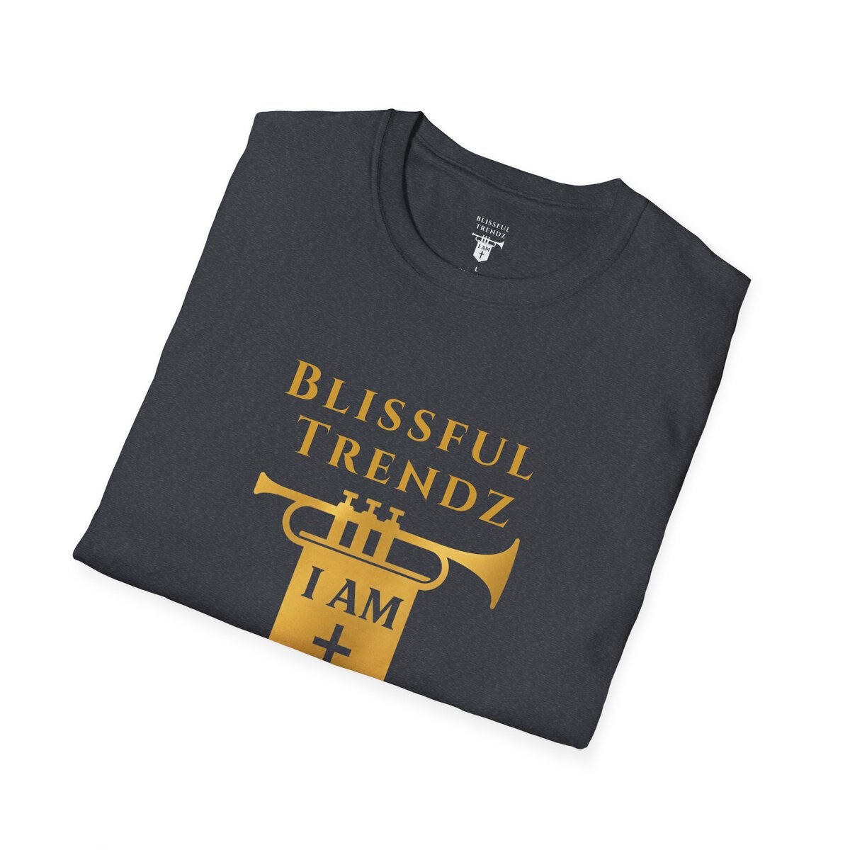 Blissful Trendz - I AM - Banners For The Battle - Raised For The Nations - GLD - Unisex Softstyle T-Shirt - Image 33