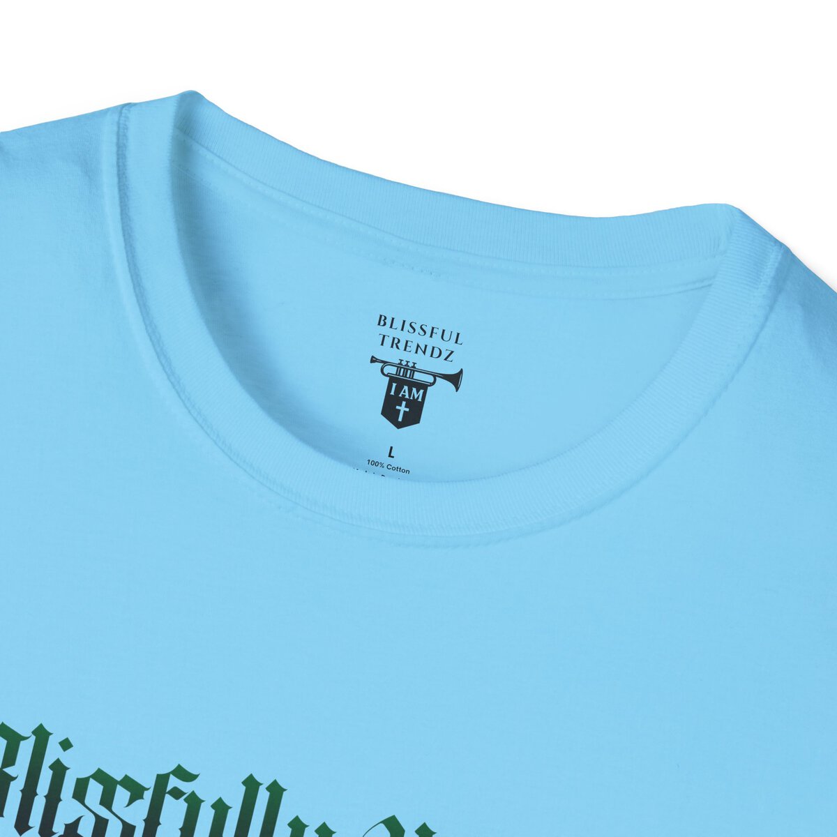 Blissfully Unique - I AM 100% By Design! - Typography - GRN/WHT - Unisex Softstyle T-Shirt - Image 35
