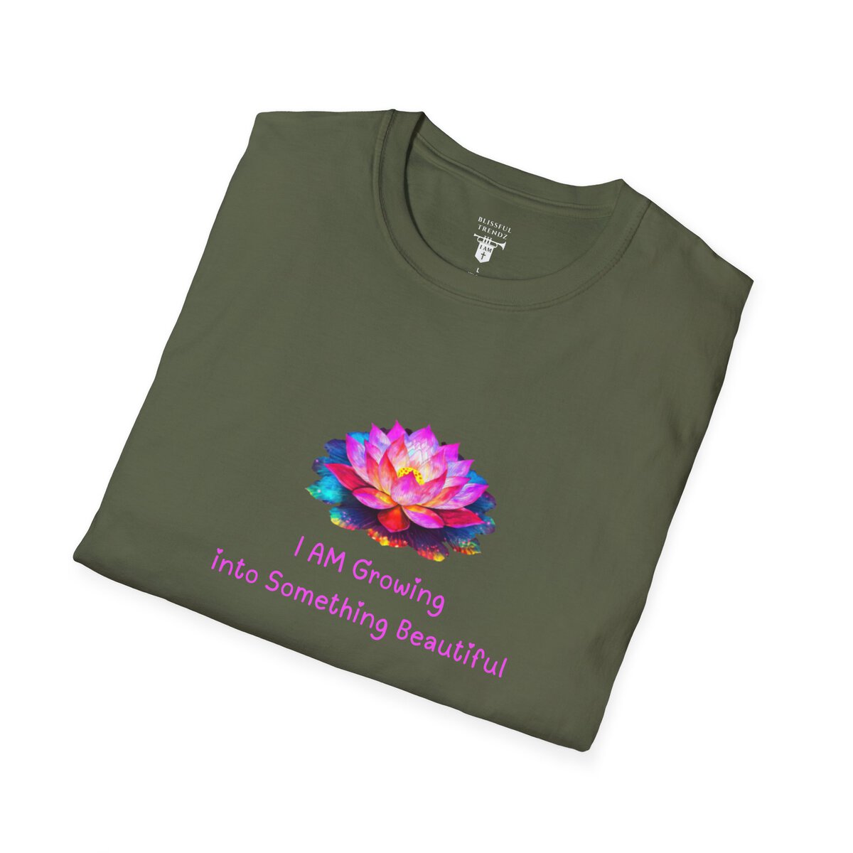 I AM Growing Into Something Beautiful - Lotus - Unisex Softstyle T-Shirt - Image 21