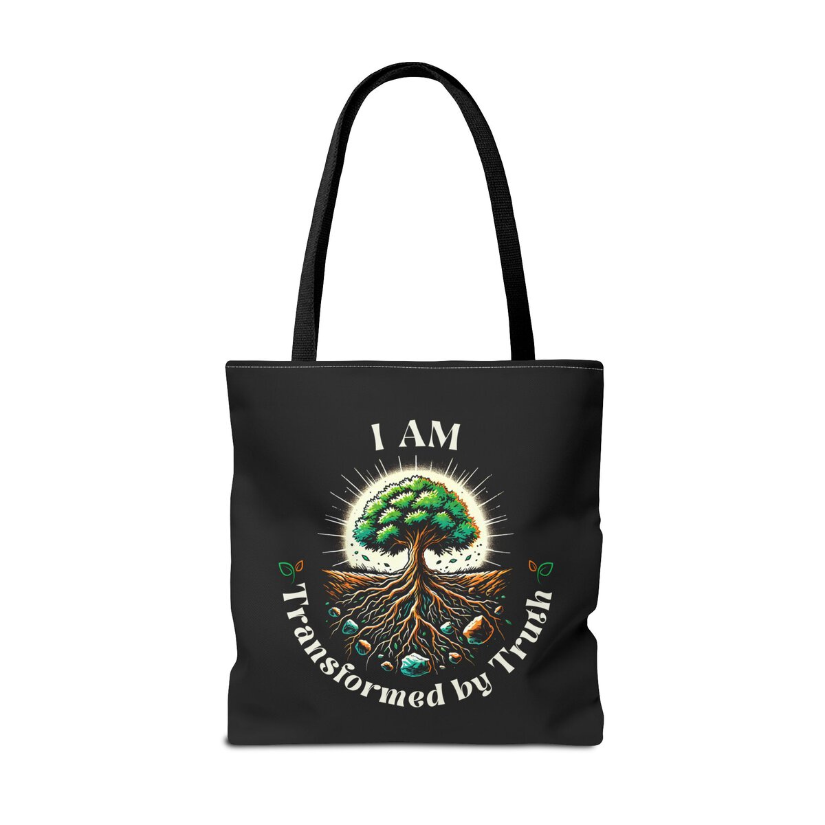 I AM Transformed By Truth - Tree - BLK - Tote Bag (AOP) - Image 8