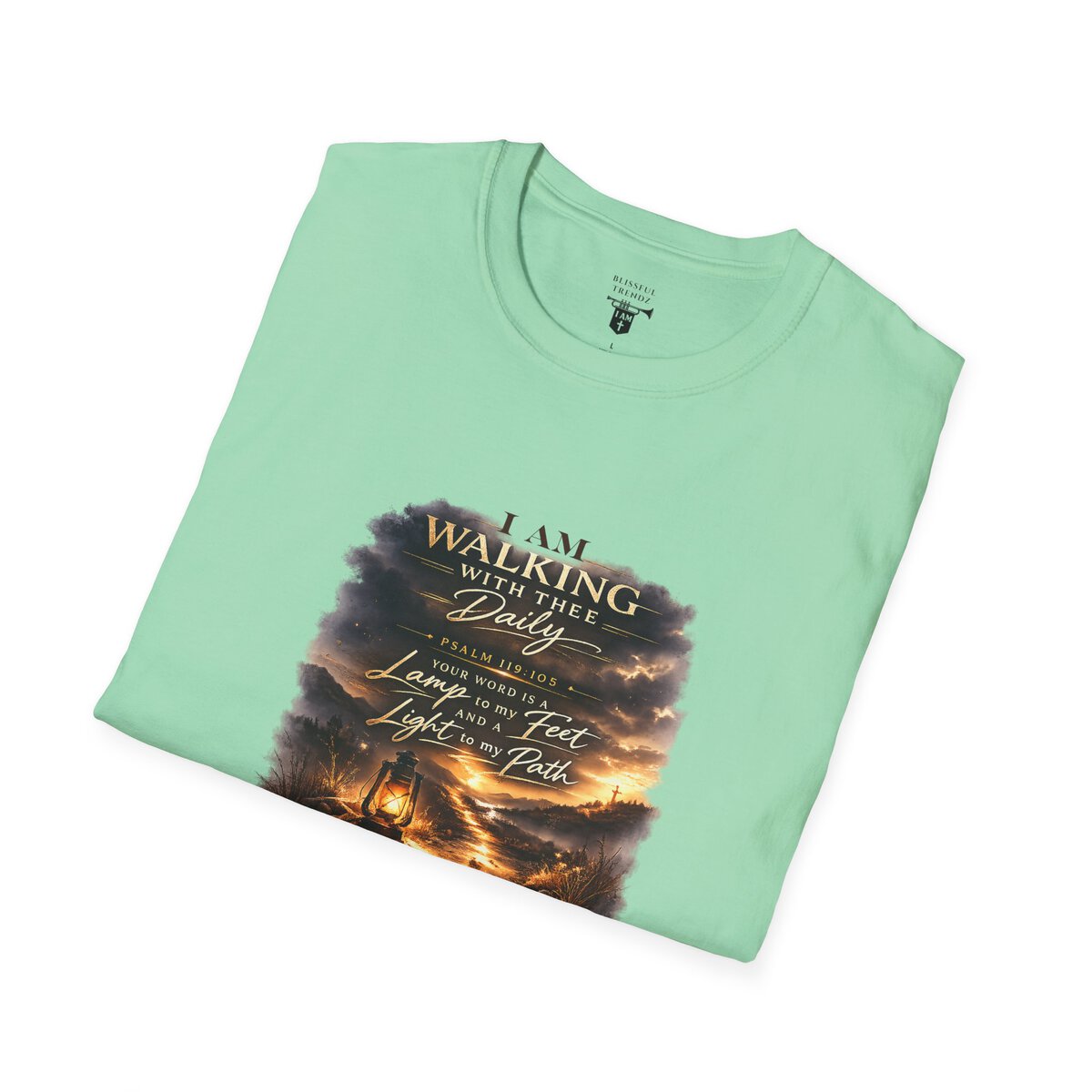 I AM WALKING WITH THEE DAILY - PSALM 119:105 - SCRIPTURE - Unisex Softstyle T-Shirt - Image 21