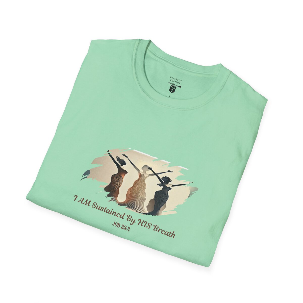 I AM Sustained By HIS Breath - JOB 33:4 - Unisex Softstyle T-Shirt - Image 3