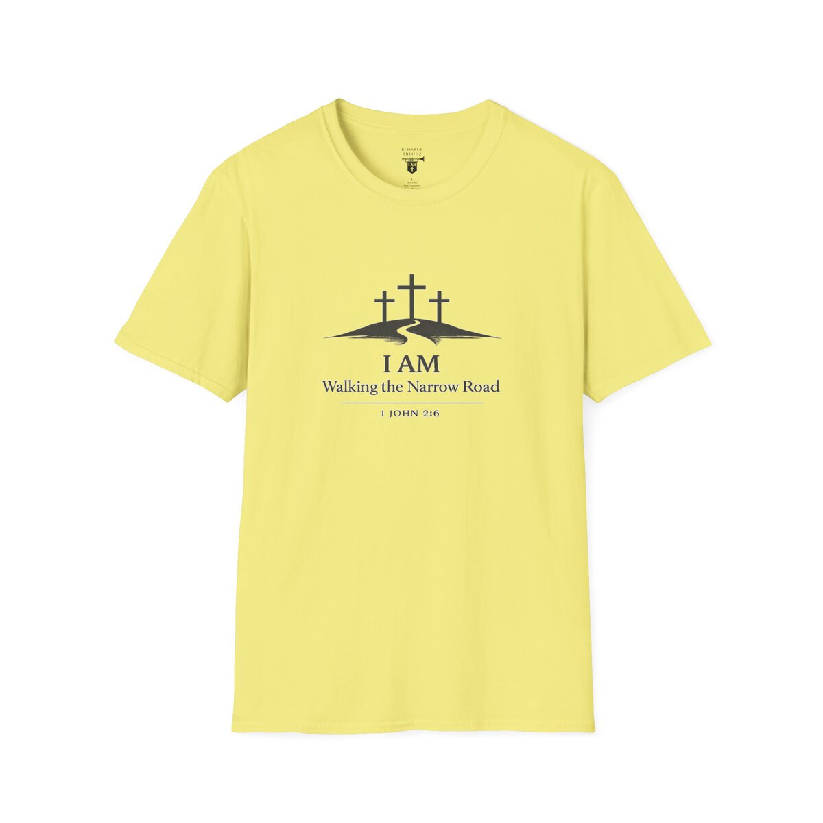 I AM Walking the Narrow Road - 1 JOHN 2:6 - Cross - BLK - Unisex Softstyle T-Shirt - Image 19