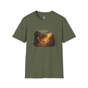 I AM WALKING WITH THEE DAILY - PSALM 119:105 - FOOTPRINTS - Unisex Softstyle T-Shirt