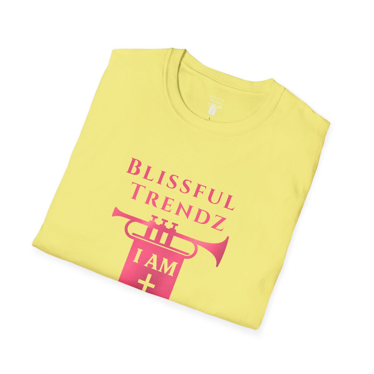 Blissful Trendz - I AM - Banners For The Battle - Raised For The Nations - PNK - Unisex Softstyle T-Shirt - Image 6