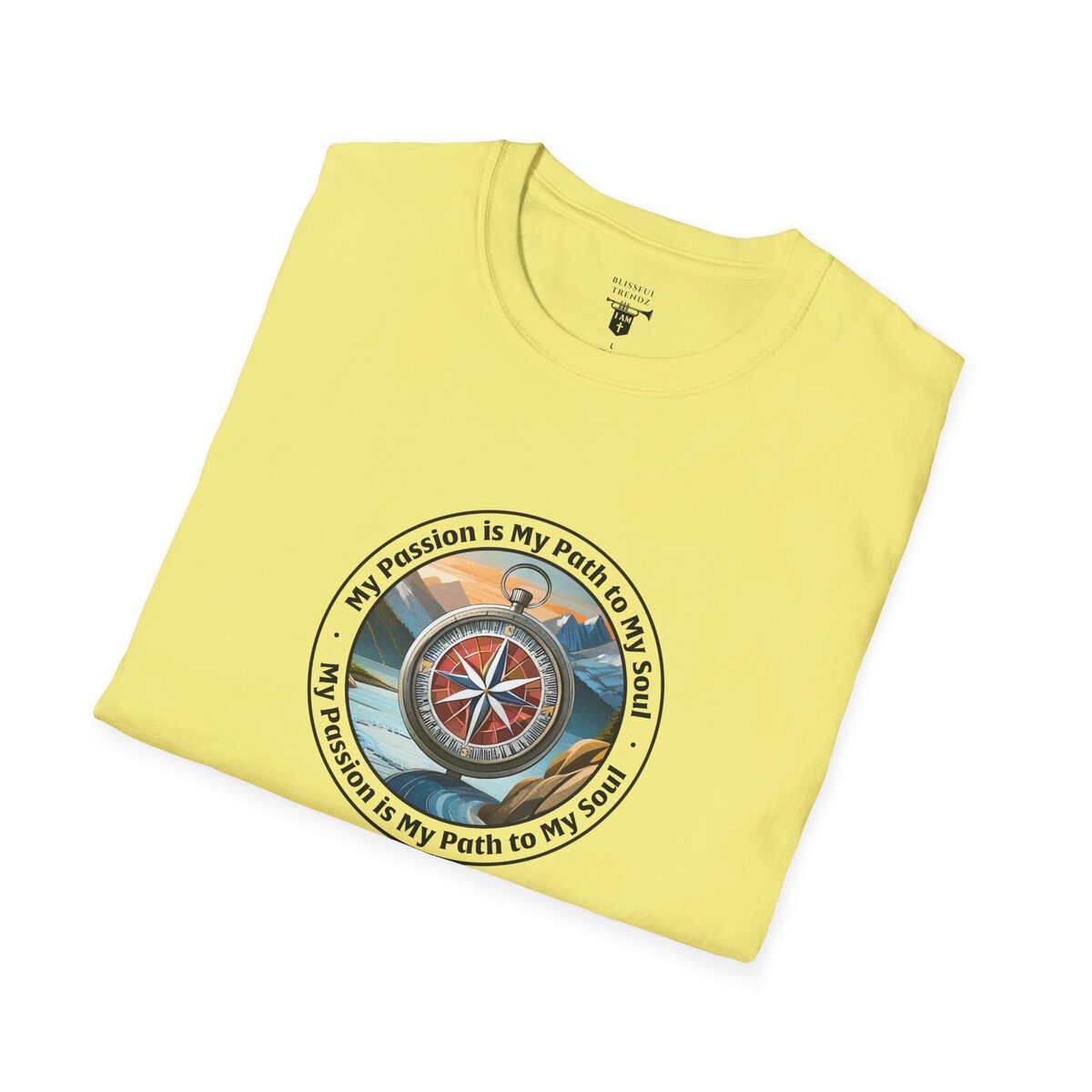 My Passion is My Path to My Soul - Compass - Circle - Unisex Softstyle T-Shirt Compass - Image 18