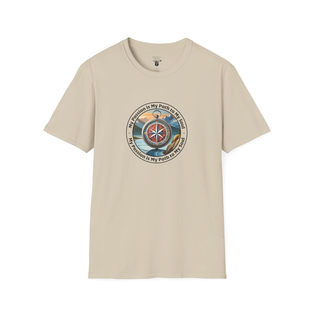 My Passion is My Path to My Soul - Compass - Circle - Unisex Softstyle T-Shirt Compass - Image 13
