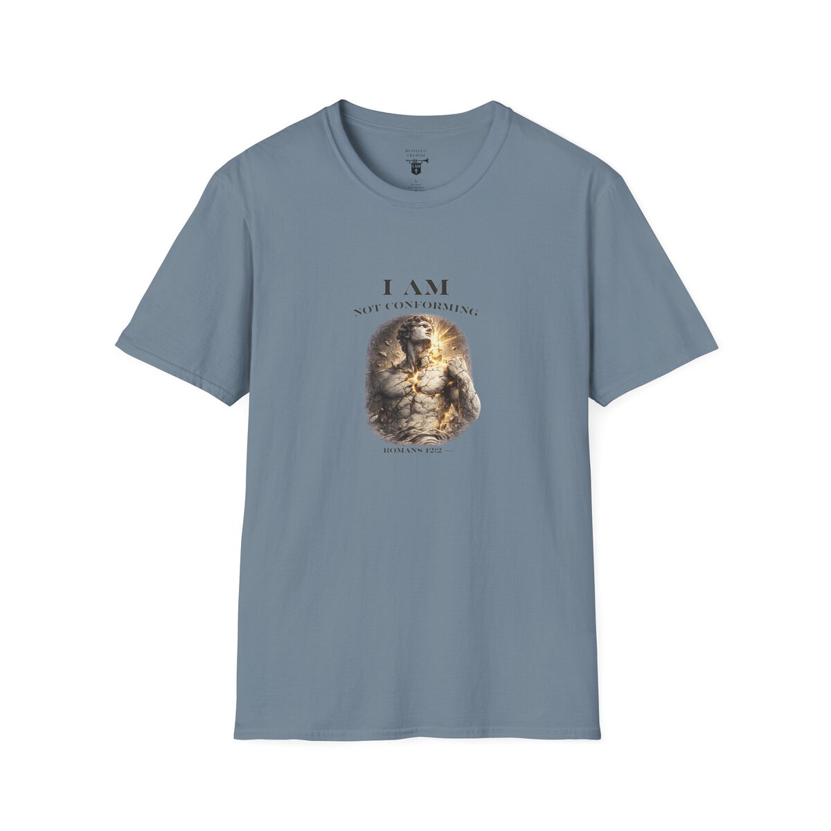 I AM NOT CONFORMING - ROMANS 12:2 - STATUE - Unisex Softstyle T-Shirt - Image 37