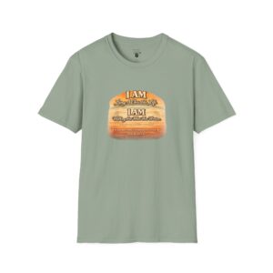 I AM Living A Christlike Life. I AM Walking Out What Was Written. A Journey From Conformity to Christ. - PSALM 40:7-8 - Scroll - Retro Sunset Grad - Unisex Softstyle T-Shirt