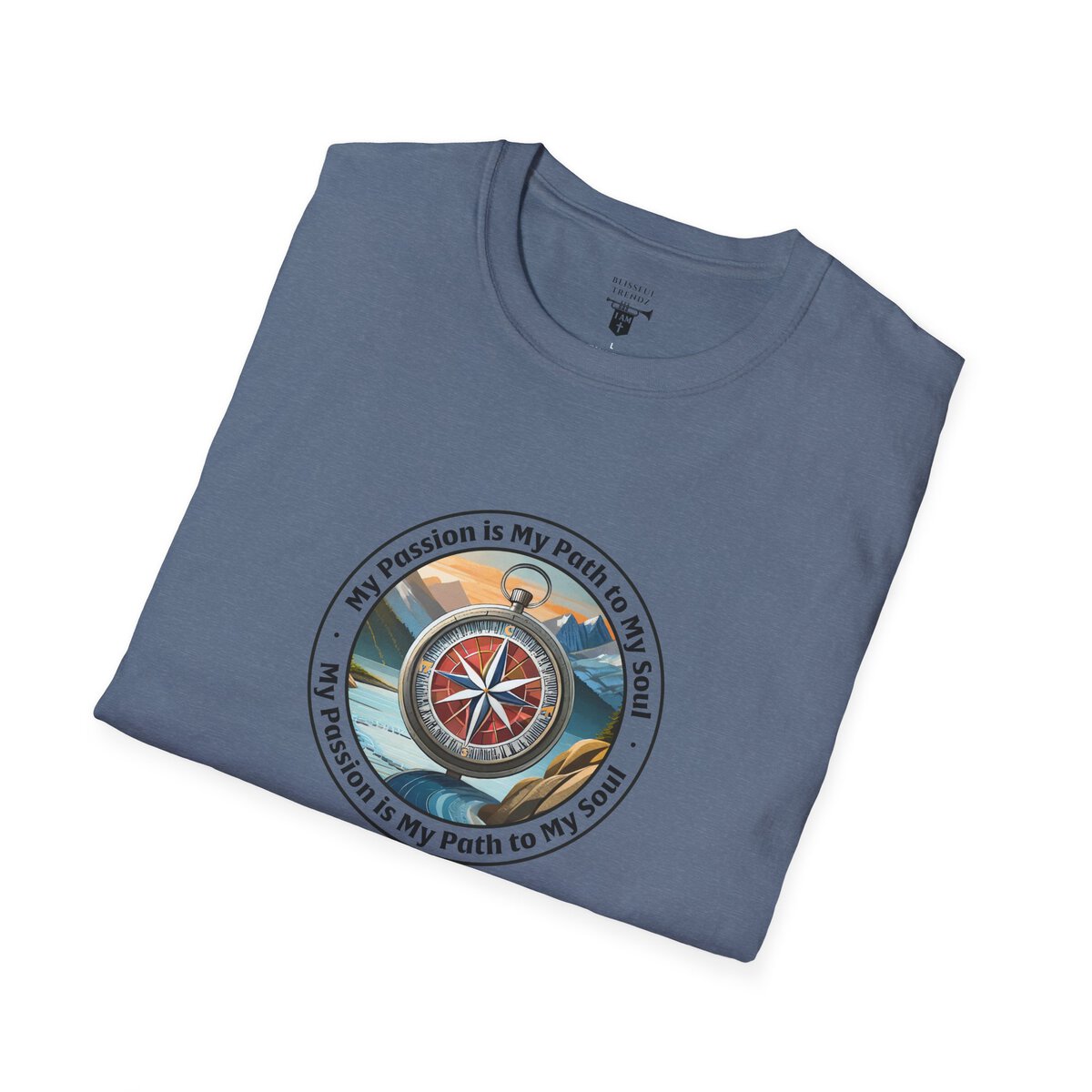 My Passion is My Path to My Soul - Compass - Circle - Unisex Softstyle T-Shirt Compass - Image 33