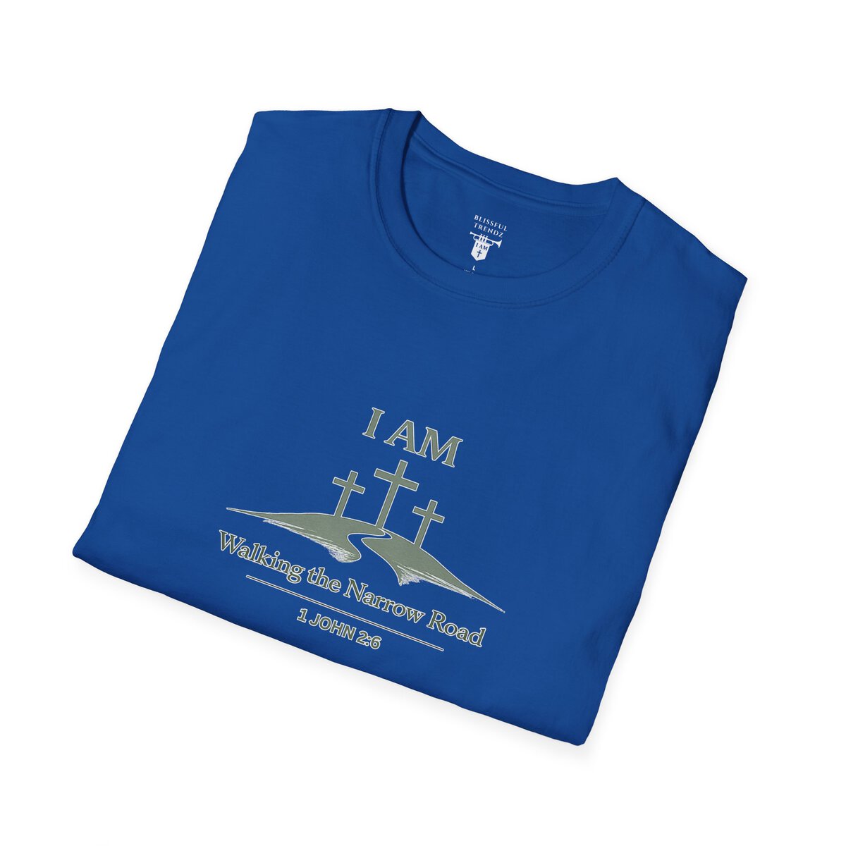I AM Walking the Narrow Road - 1 JOHN 2:6 - Cross - SGE - Unisex Softstyle T-Shirt - Image 24