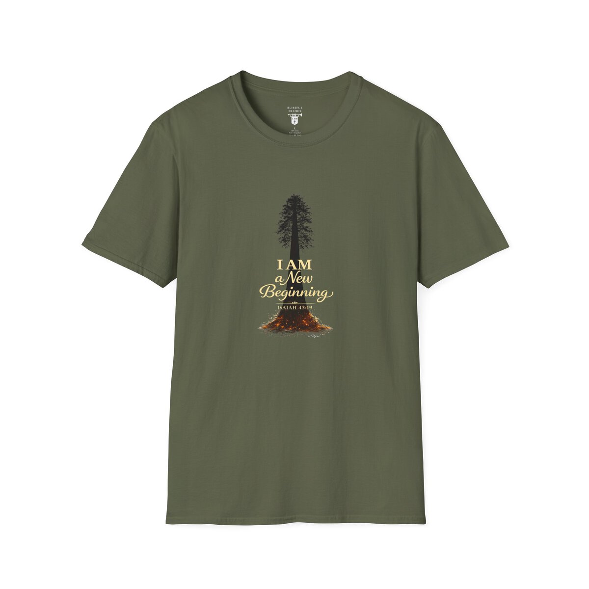I Am a New Beginning - ISAIAH 43:19 - Sequoia Tree - Unisex Softstyle T-Shirt - Image 10