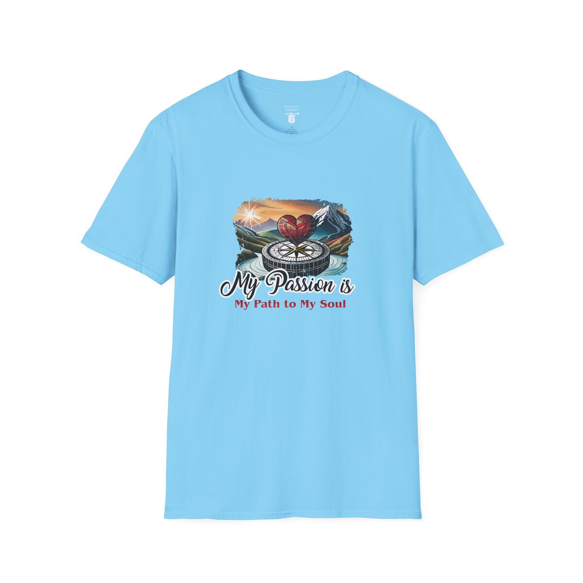 My Passion is My Path to My Soul - Compass with Heart - Unisex Softstyle T-Shirt - Image 25