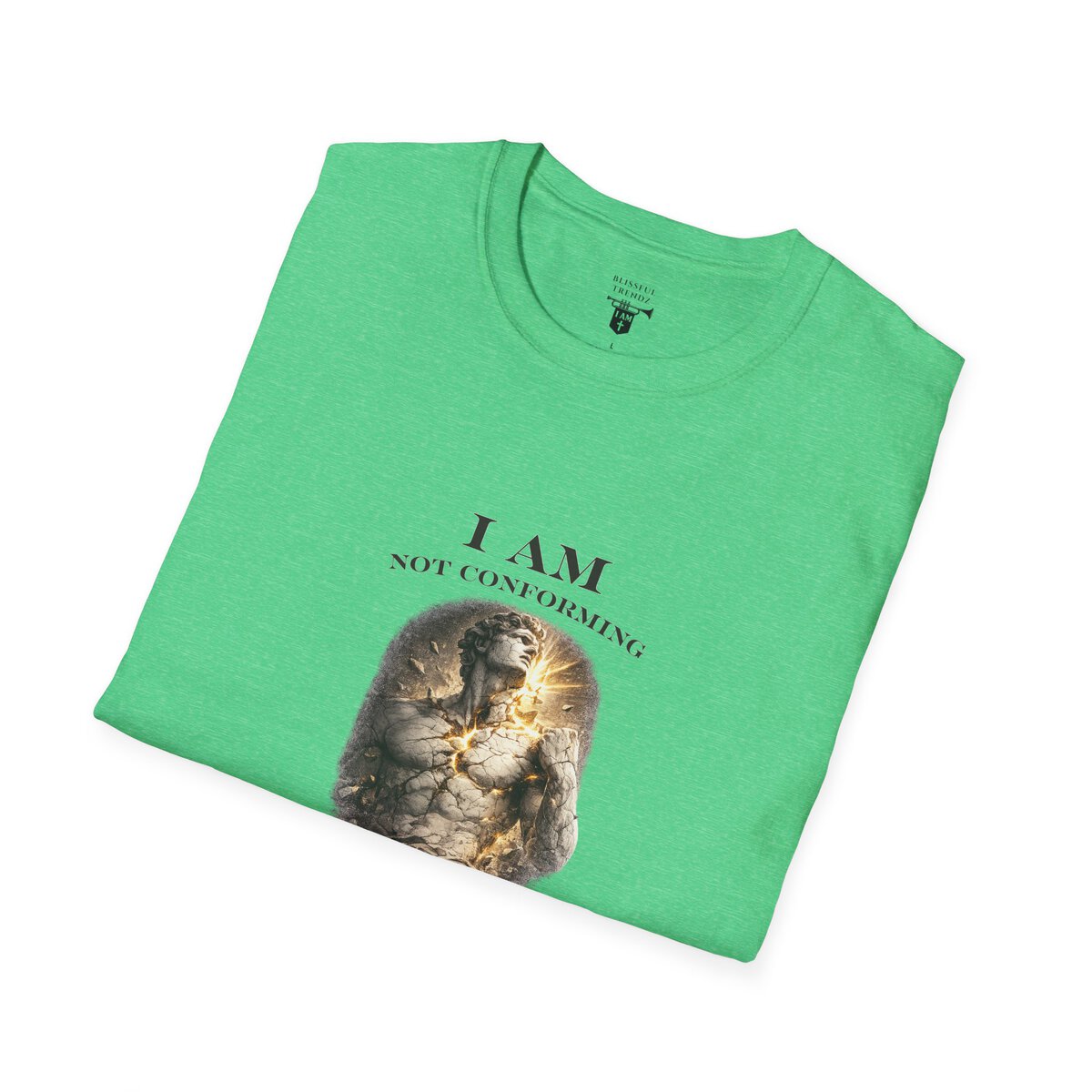 I AM NOT CONFORMING - ROMANS 12:2 - STATUE - Unisex Softstyle T-Shirt - Image 27