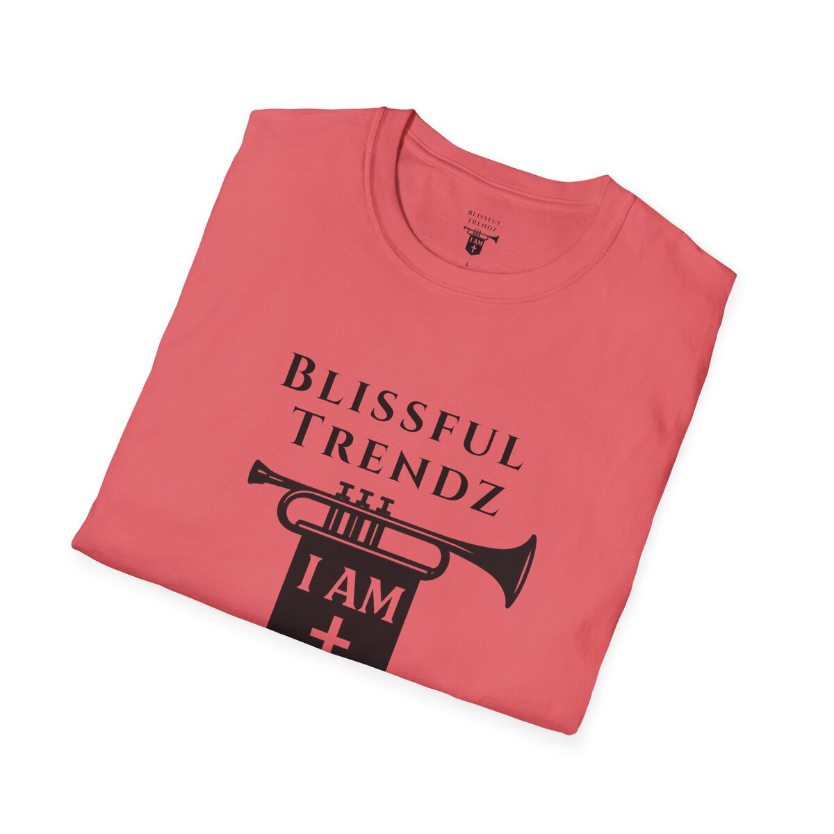 Blissful Trendz - I AM - Banners For The Battle - Raised For The Nations - BLK - Unisex Softstyle T-Shirt - Image 9