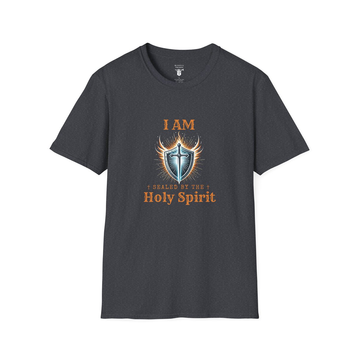 I AM Sealed By The Holy Spirit - Shield w/Cross - Unisex Softstyle T-Shirt - Image 34