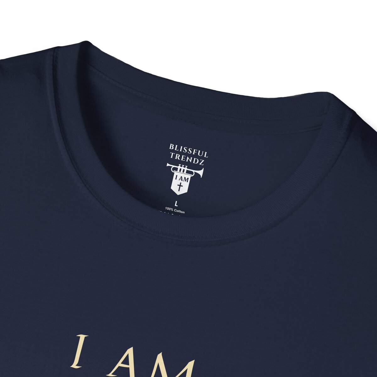 I AM A Force Heaven Recognizes and Hell Fears - Shield with Cross - Unisex Softstyle T-Shirt - Image 2