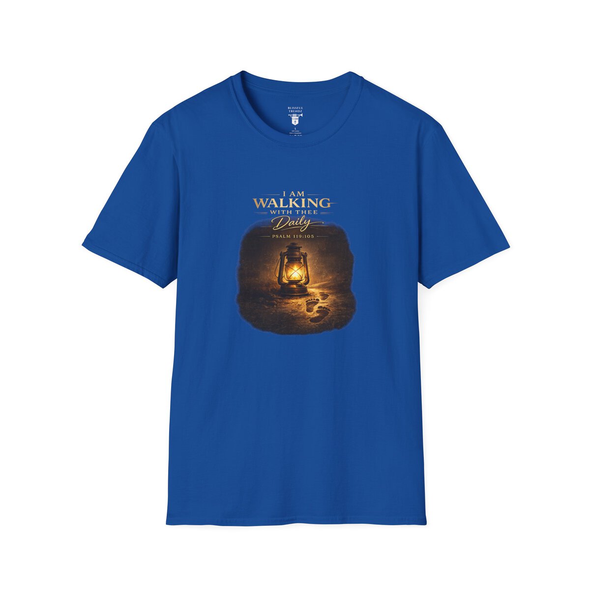 I AM WALKING WITH THEE DAILY - PSALM 119:105 - LANTERN - Unisex Softstyle T-Shirt - Image 25