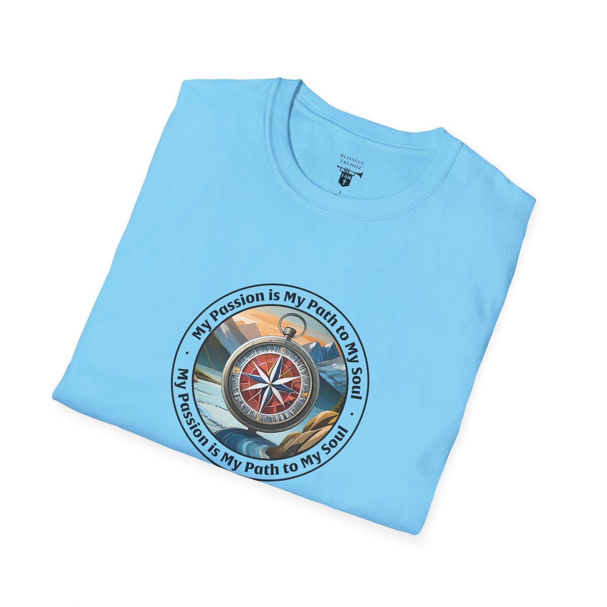 My Passion is My Path to My Soul - Compass - Circle - Unisex Softstyle T-Shirt Compass - Image 24