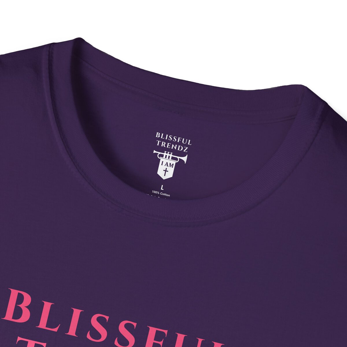 Blissful Trendz - I AM - Banners For The Battle - Raised For The Nations - PNK - Unisex Softstyle T-Shirt - Image 35