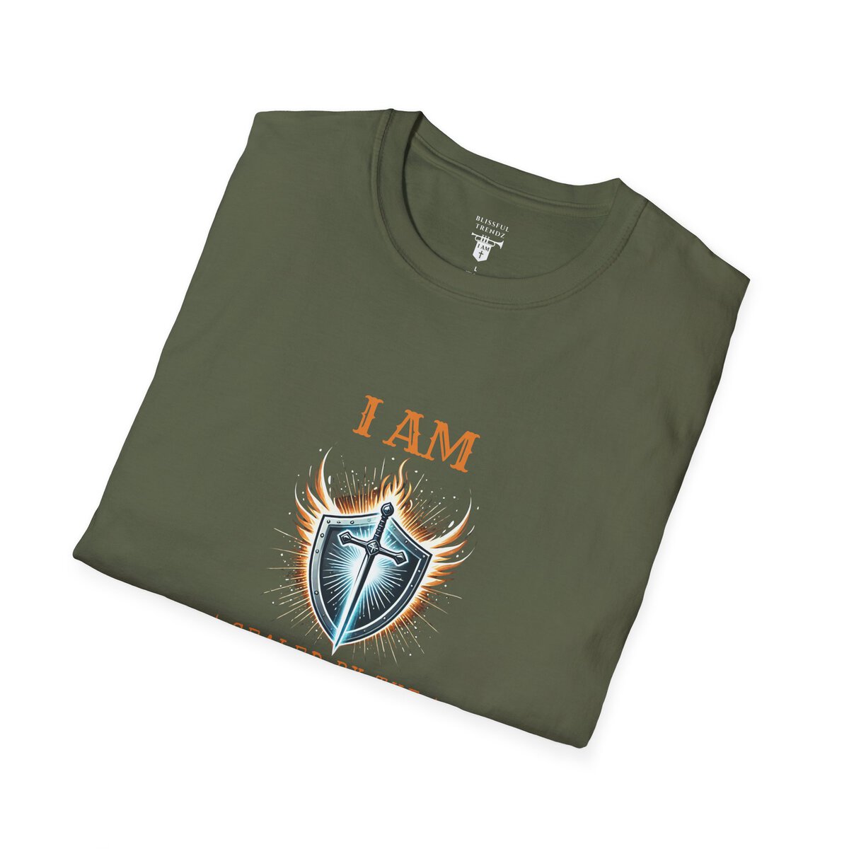 I AM Sealed By The Holy Spirit - Shield w/Cross - Unisex Softstyle T-Shirt - Image 27