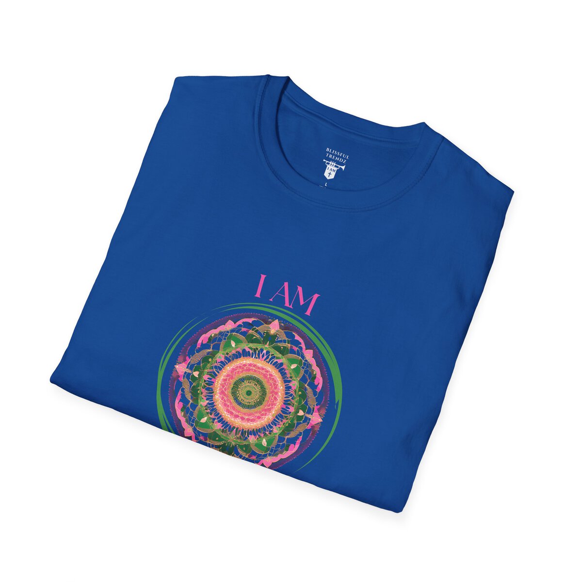 I AM 100% by Design - PNK/GRN MNDLA - Unisex Softstyle T-Shirt - Image 24