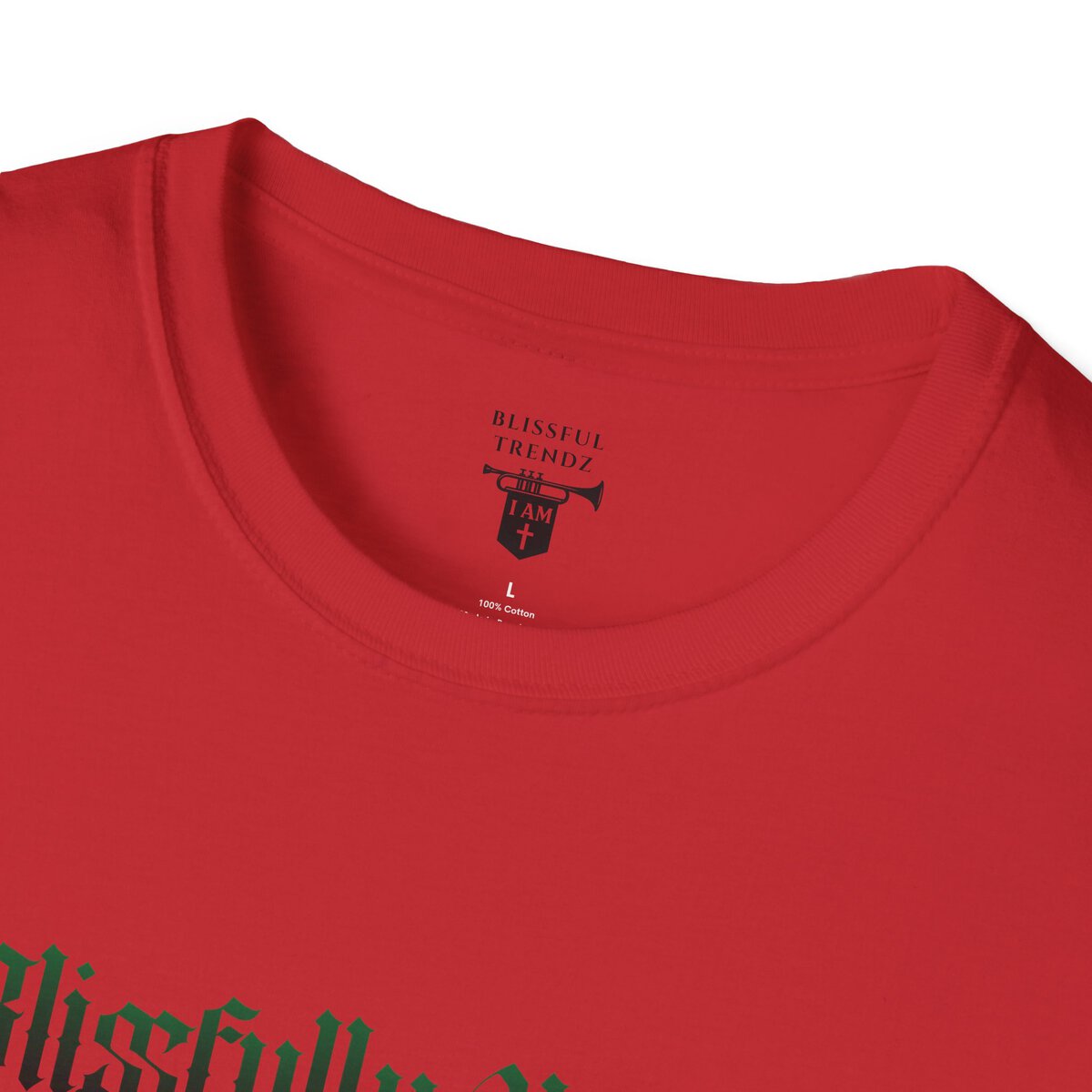 Blissfully Unique - I AM 100% By Design! - Typography - GRN/WHT - Unisex Softstyle T-Shirt - Image 44