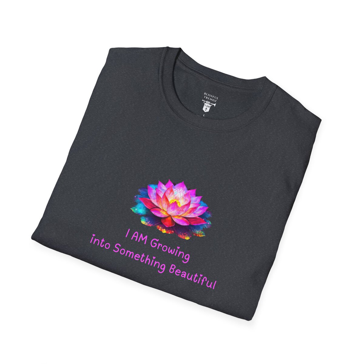 I AM Growing Into Something Beautiful - Lotus - Unisex Softstyle T-Shirt - Image 36