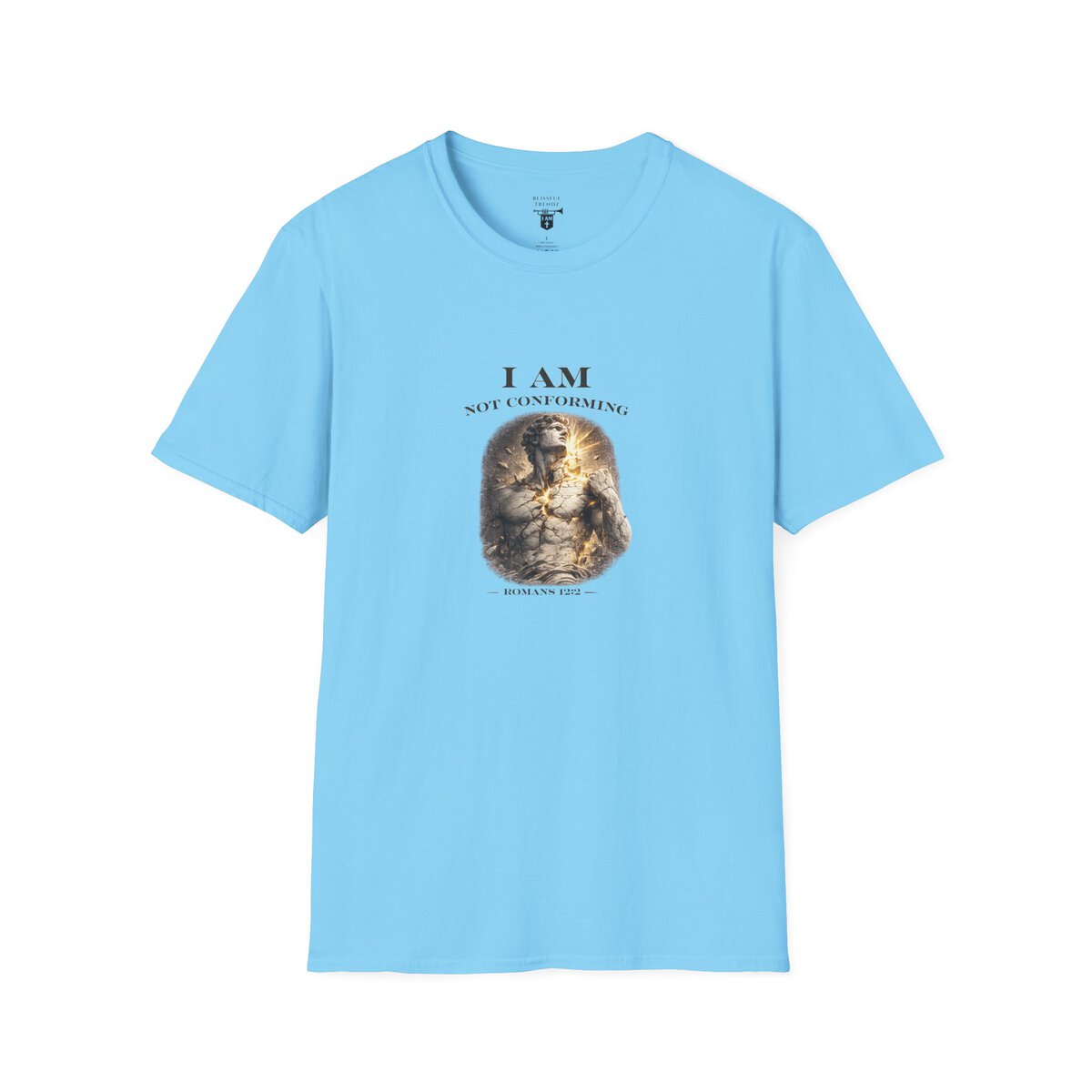 I AM NOT CONFORMING - ROMANS 12:2 - STATUE - Unisex Softstyle T-Shirt - Image 28