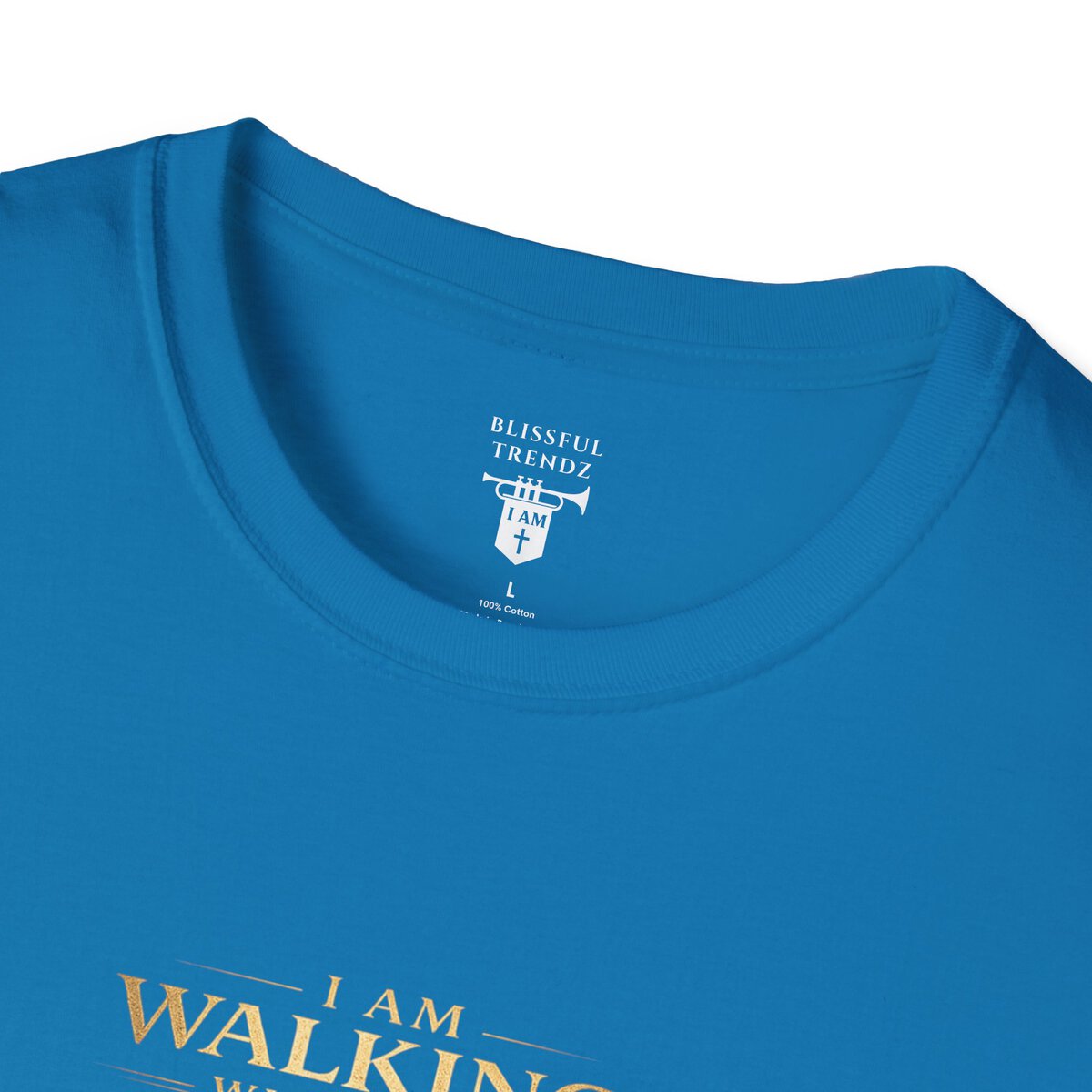 I AM WALKING WITH THEE DAILY - PSALM 119:105 - LANTERN - Unisex Softstyle T-Shirt - Image 2