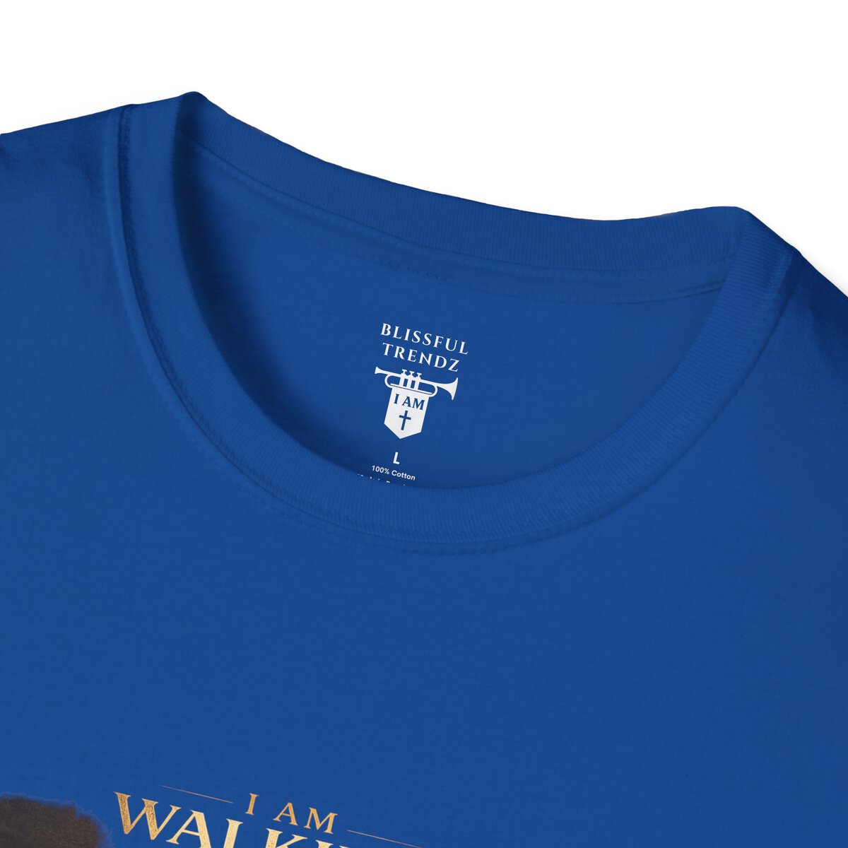 I AM WALKING WITH THEE DAILY - PSALM 119:105 - FOOTPRINTS - Unisex Softstyle T-Shirt - Image 5
