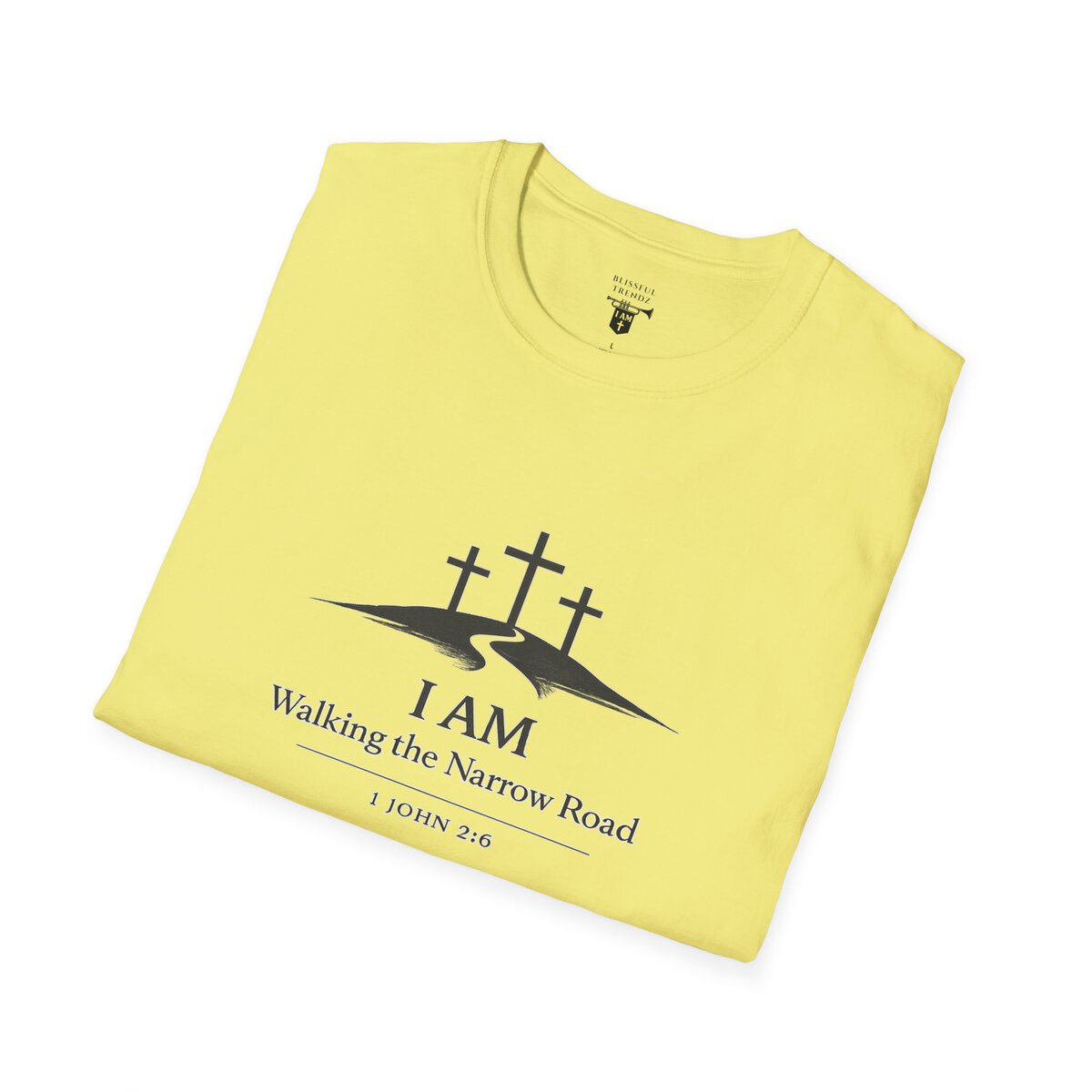 I AM Walking the Narrow Road - 1 JOHN 2:6 - Cross - BLK - Unisex Softstyle T-Shirt - Image 21