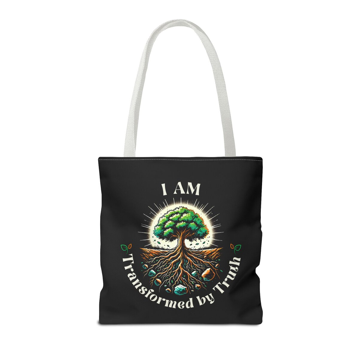 I AM Transformed By Truth - Tree - BLK - Tote Bag (AOP) - Image 4