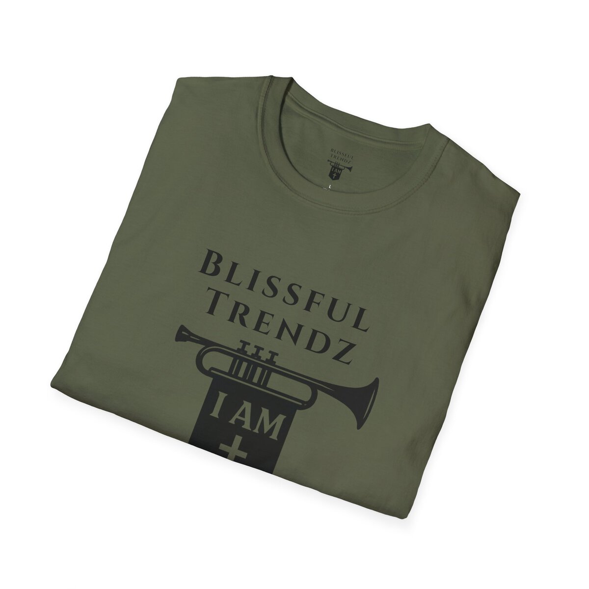Blissful Trendz - I AM - Banners For The Battle - Raised For The Nations - BLK - Unisex Softstyle T-Shirt - Image 21