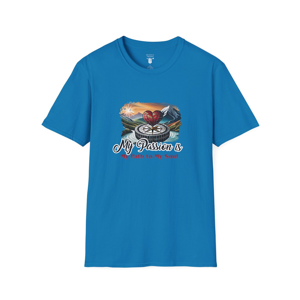 My Passion is My Path to My Soul - Compass with Heart - Unisex Softstyle T-Shirt - Image 31