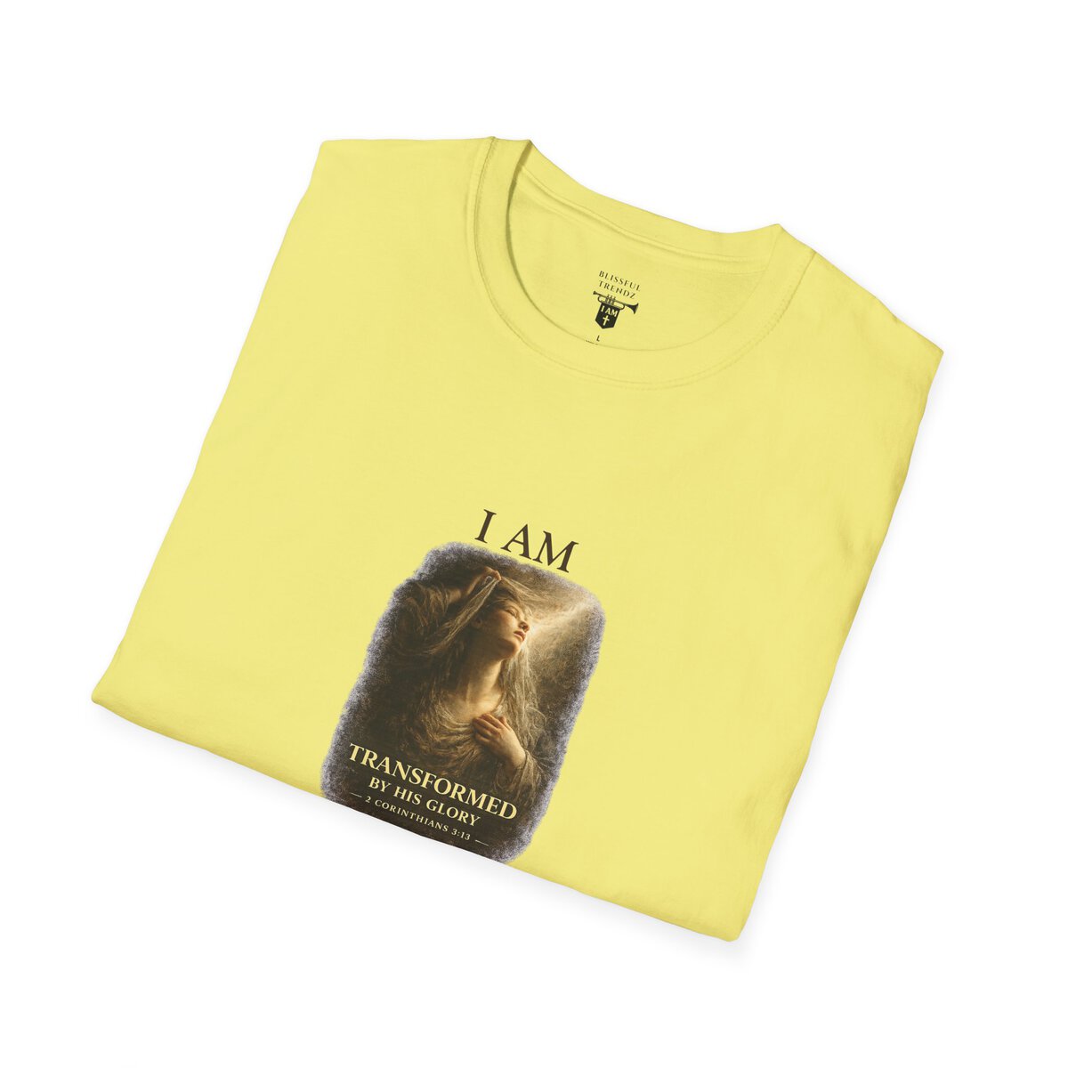I AM Transformed By His Glory - 2 CORINTHIANS 3:18 - Veil Lifted - Unisex Softstyle T-Shirt - Image 3