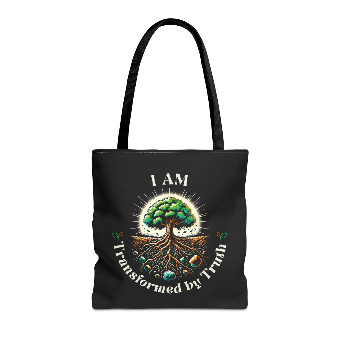 I AM Transformed By Truth - Tree - BLK - Tote Bag (AOP) - Image 11