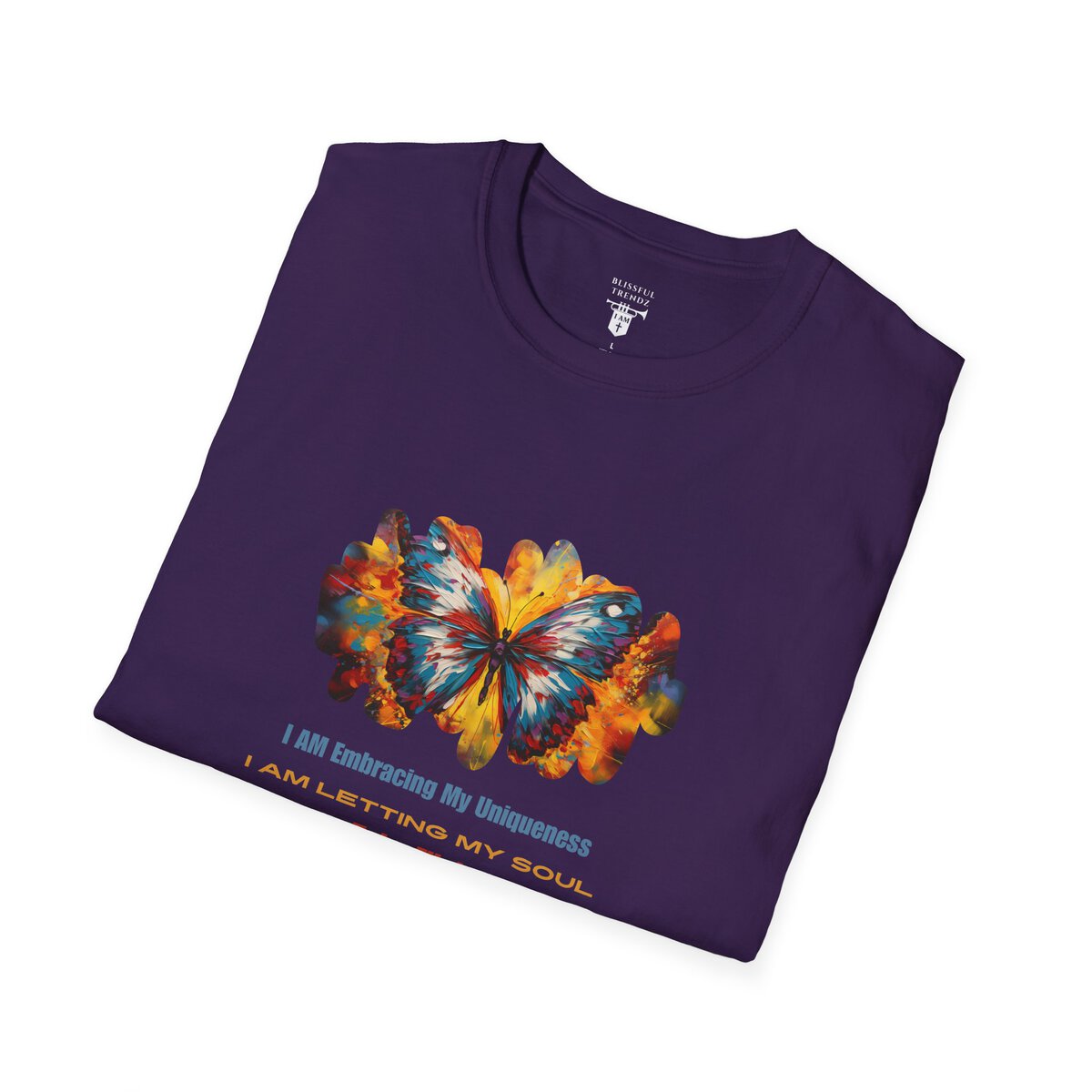 I AM Embracing My Uniqueness - I AM Letting My Soul Take Flight - Butterfly - Unisex Softstyle T-Shirt - Image 39