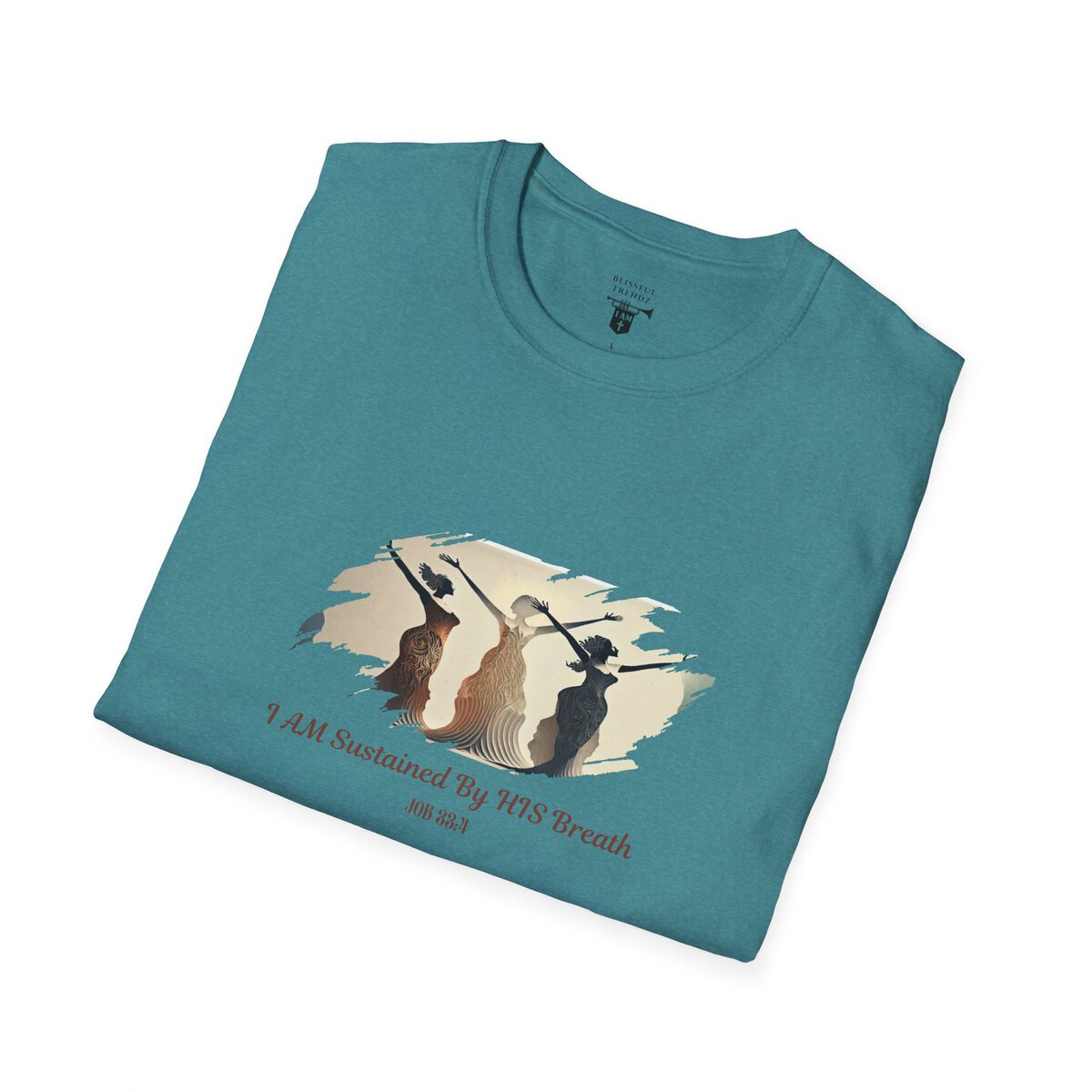 I AM Sustained By HIS Breath - JOB 33:4 - Unisex Softstyle T-Shirt - Image 45