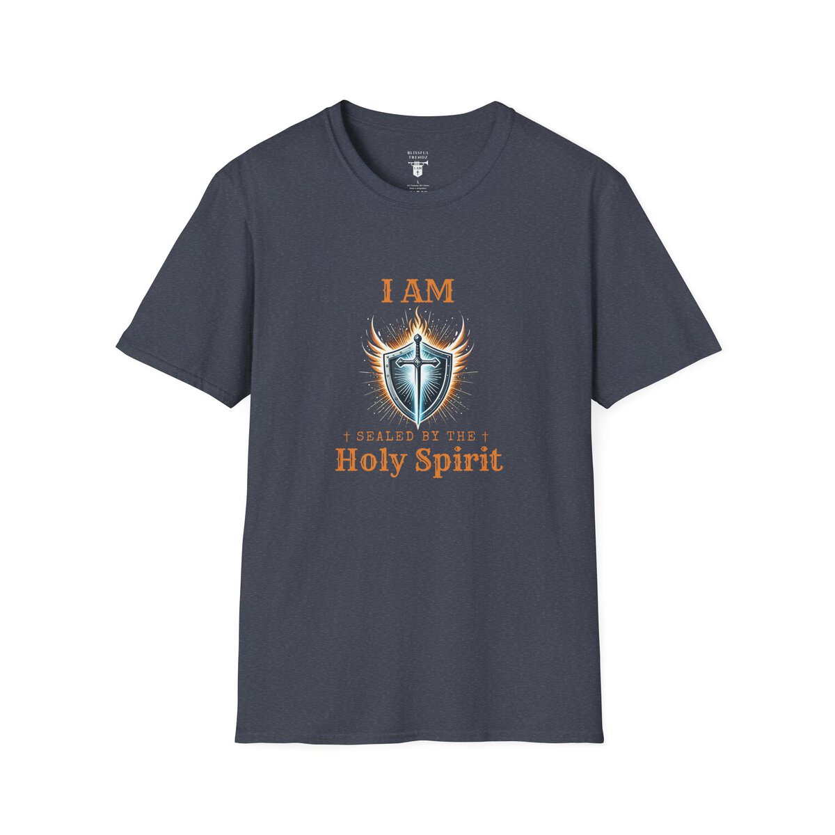 I AM Sealed By The Holy Spirit - Shield w/Cross - Unisex Softstyle T-Shirt - Image 28