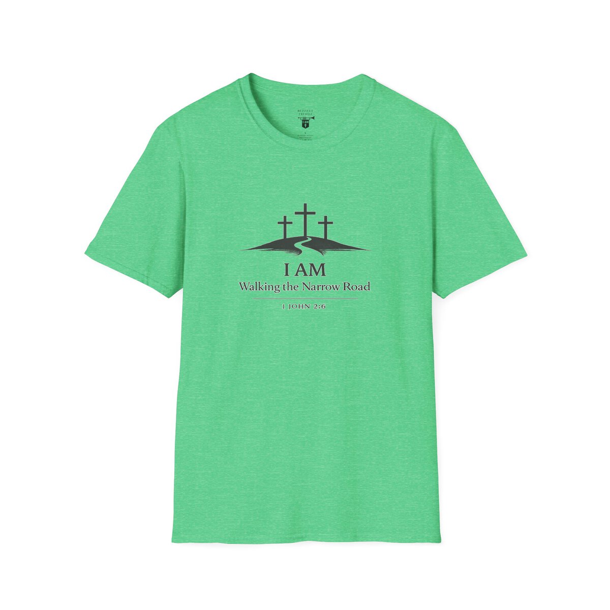 I AM Walking the Narrow Road - 1 JOHN 2:6 - Cross - BLK - Unisex Softstyle T-Shirt - Image 28