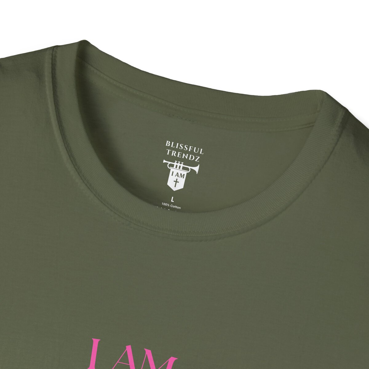 I AM 100% by Design - PNK/GRN MNDLA - Unisex Softstyle T-Shirt - Image 11