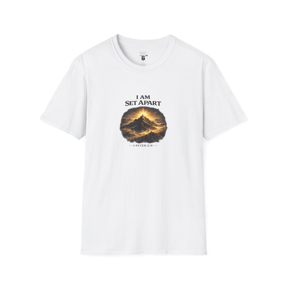I AM Set Apart - 1 Peter 2:9 - Mountains - Unisex Softstyle T-Shirt - Image 4