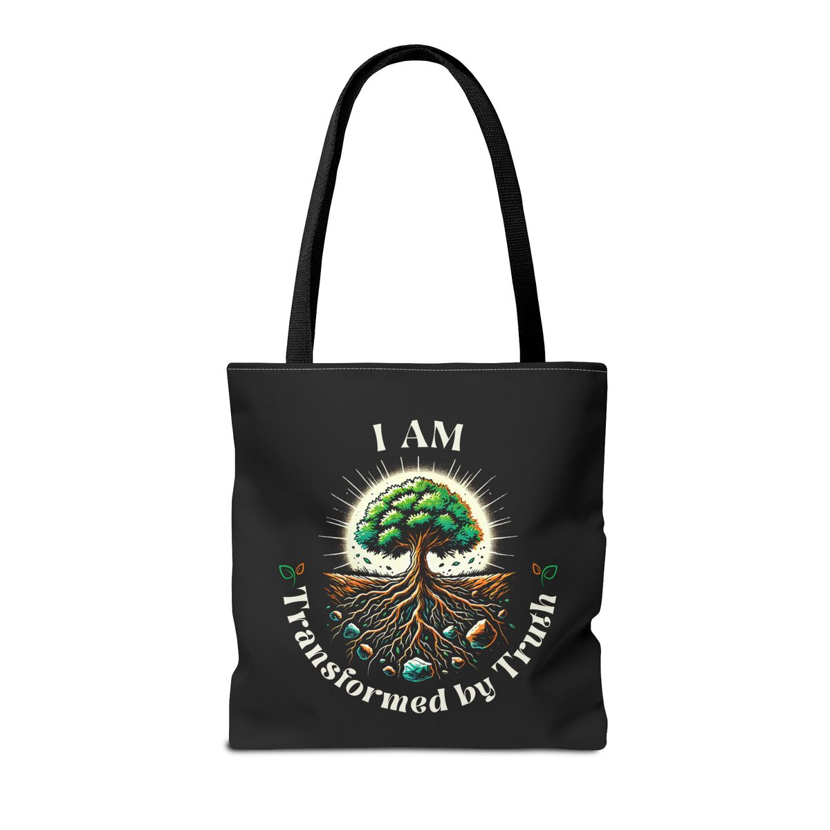 I AM Transformed By Truth - Tree - BLK - Tote Bag (AOP) - Image 12