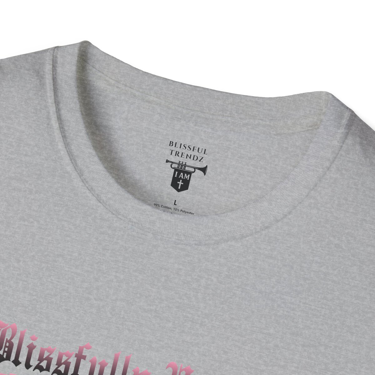 Blissfully Unique - I AM 100% by Design! - Typography - LT PNK - Unisex Softstyle T-Shirt - Image 11